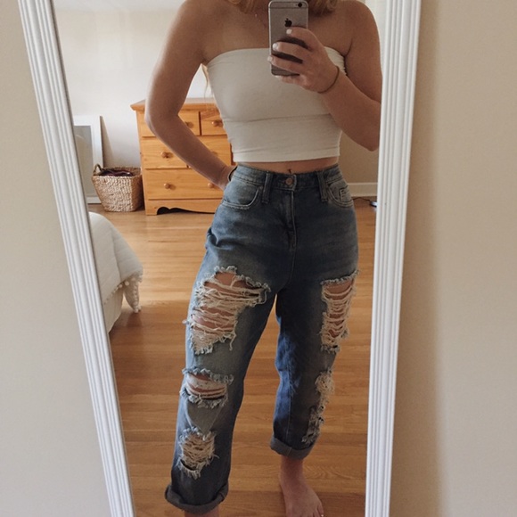 Denim - High rise mom jeans